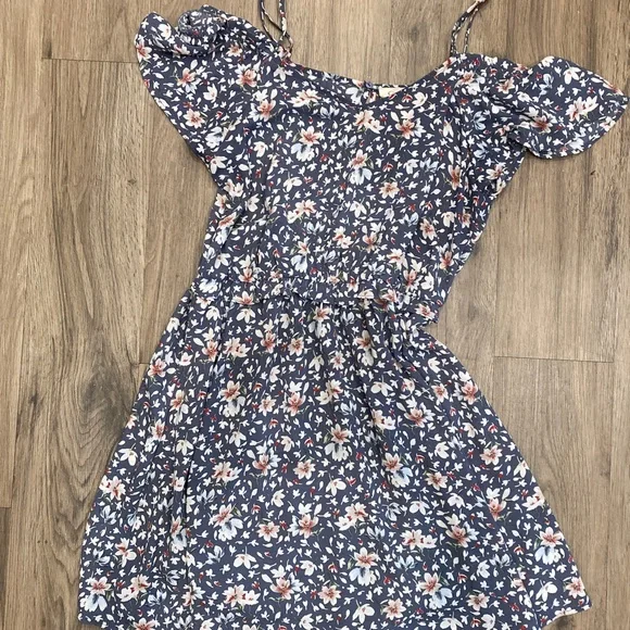 jessica simpson blue floral dress Crown Blue Dress